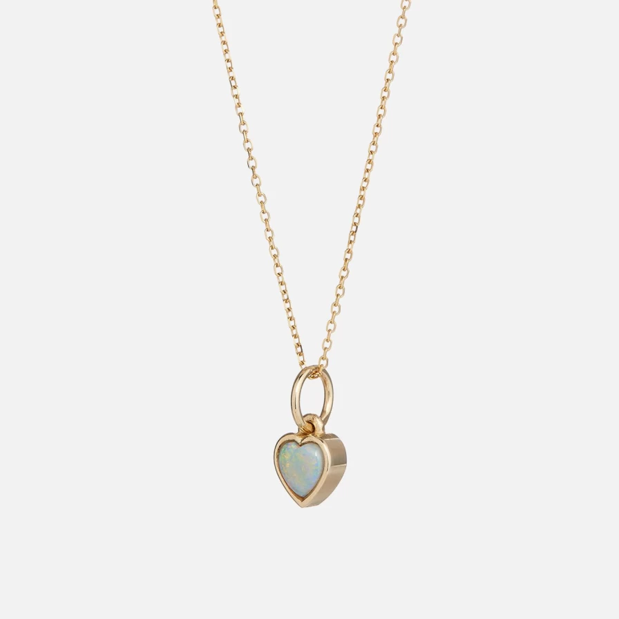 Talon Jewelry Opal Heart Pendant - Genuine Opal Silver Necklace for Women