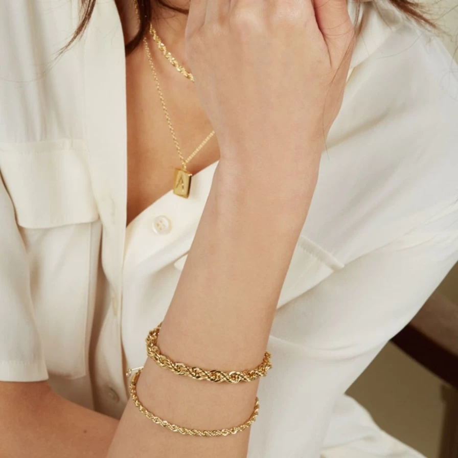 Lady Grey Gold XL Rope Chain Bracelet for Women - Stylish & Elegant Jewelry