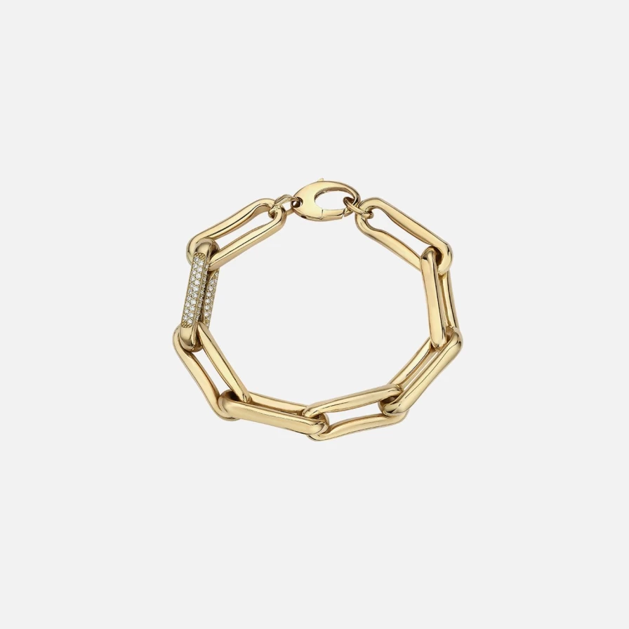 Lionheart Milano Pinched Link Bracelet - Sterling Silver Adjustable Chain Bracelet for Women