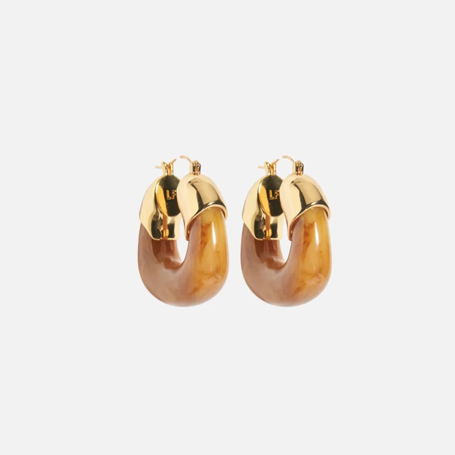 Lizzie Fortunato Organic Hoops Earrings in Mocha Brown - Sustainable Jewelry