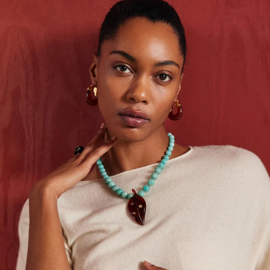Lizzie Fortunato Organic Hoops Earrings in Mocha Brown - Sustainable Jewelry