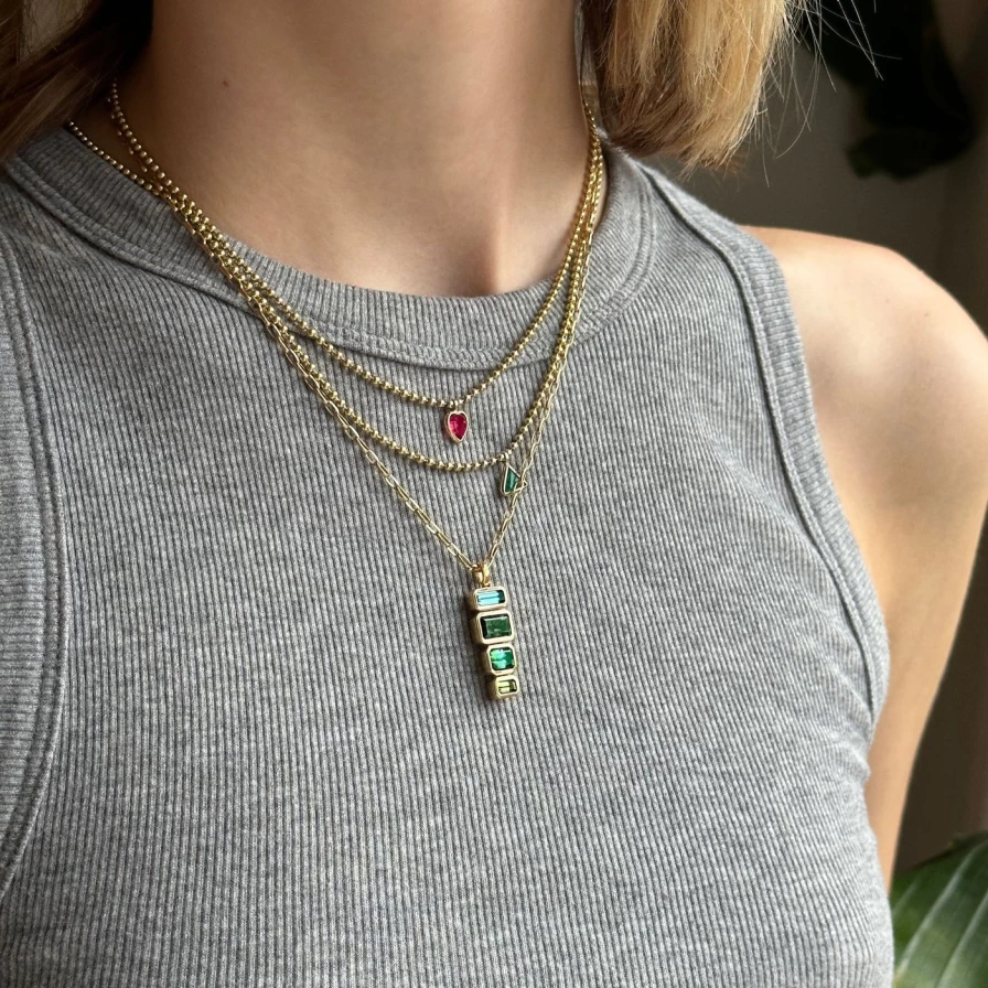 Akaila Reid Stack Necklace - Layered Gold Necklace for Women, Minimalist Dainty Jewelry Gift