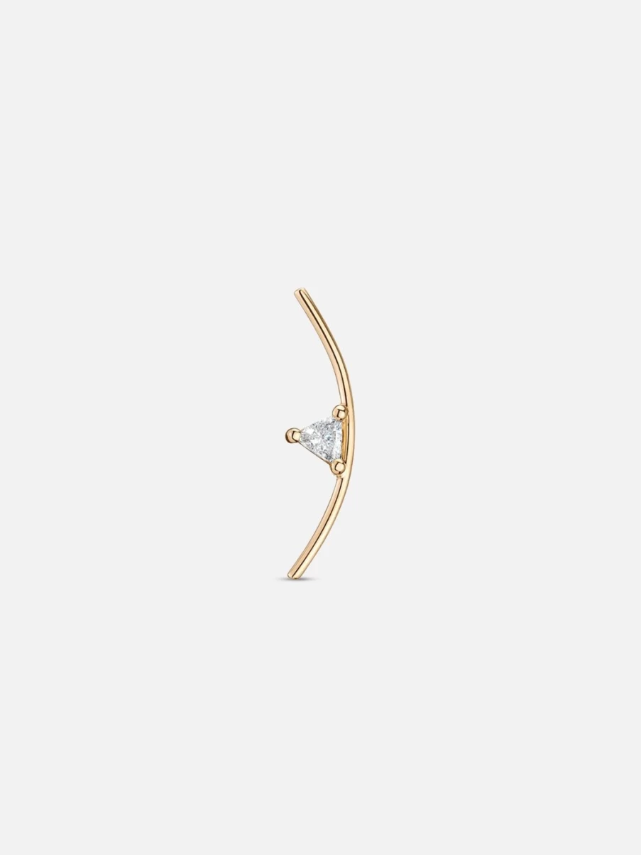 Labulgara Yellow Gold & White Diamond Element Curve Stud Earrings