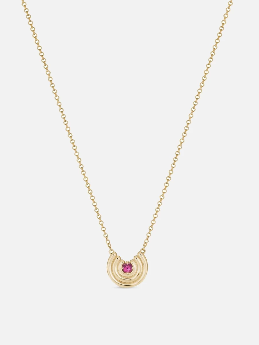 ParkFord Petite Revival Pink Tourmaline Necklace - Elegant Gemstone Jewelry for Women