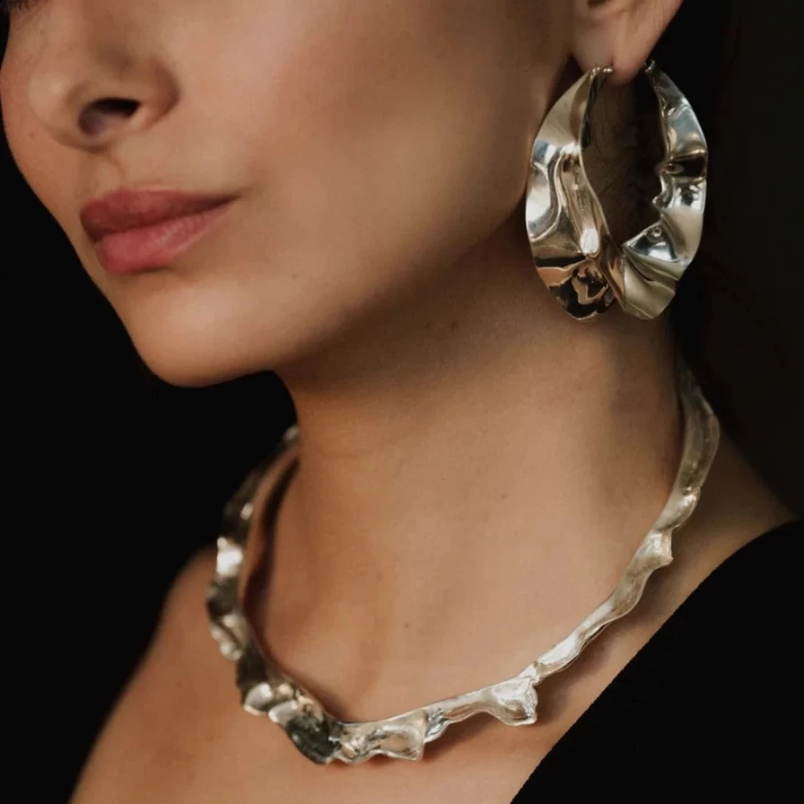 Ariana Boussard-Reifel Manus Collar Necklace - Handcrafted Gold Statement Necklace for Women