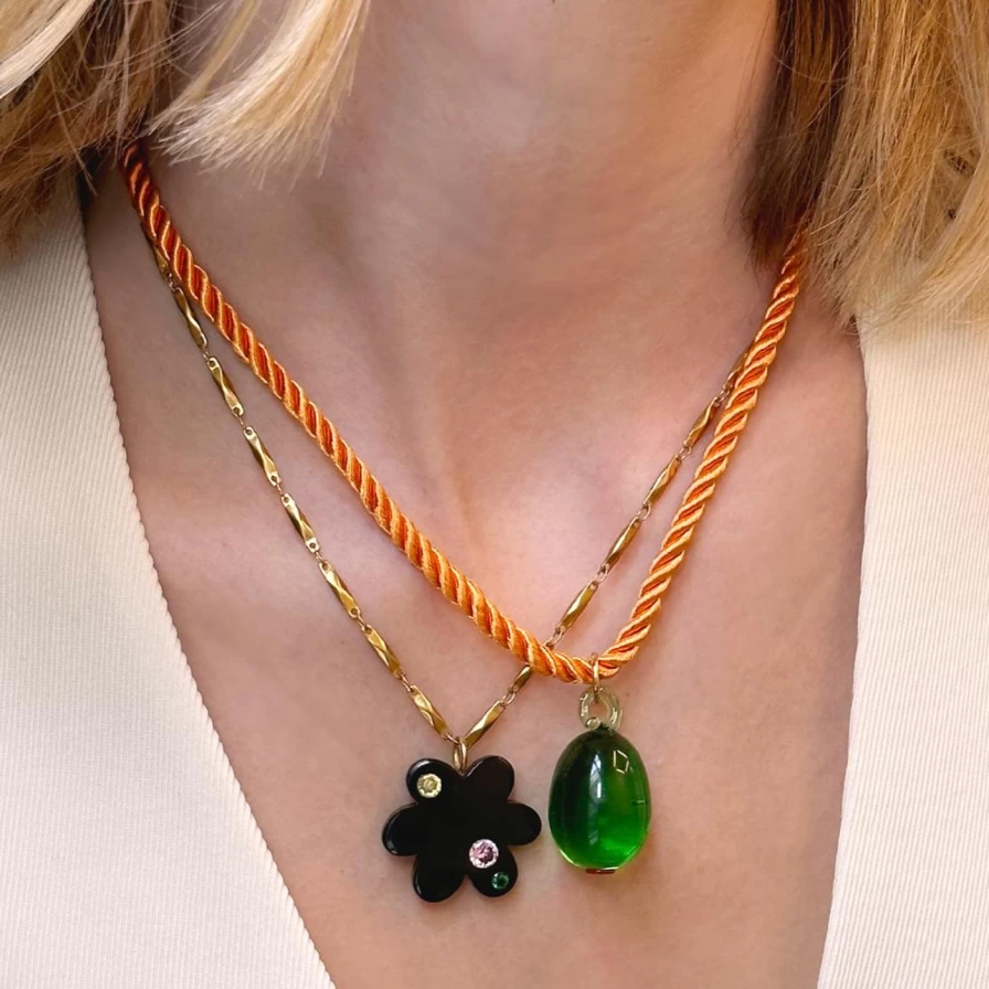 NOTTE Orange Olive Frutta Necklace - Elegant Dainty Pendant for Women