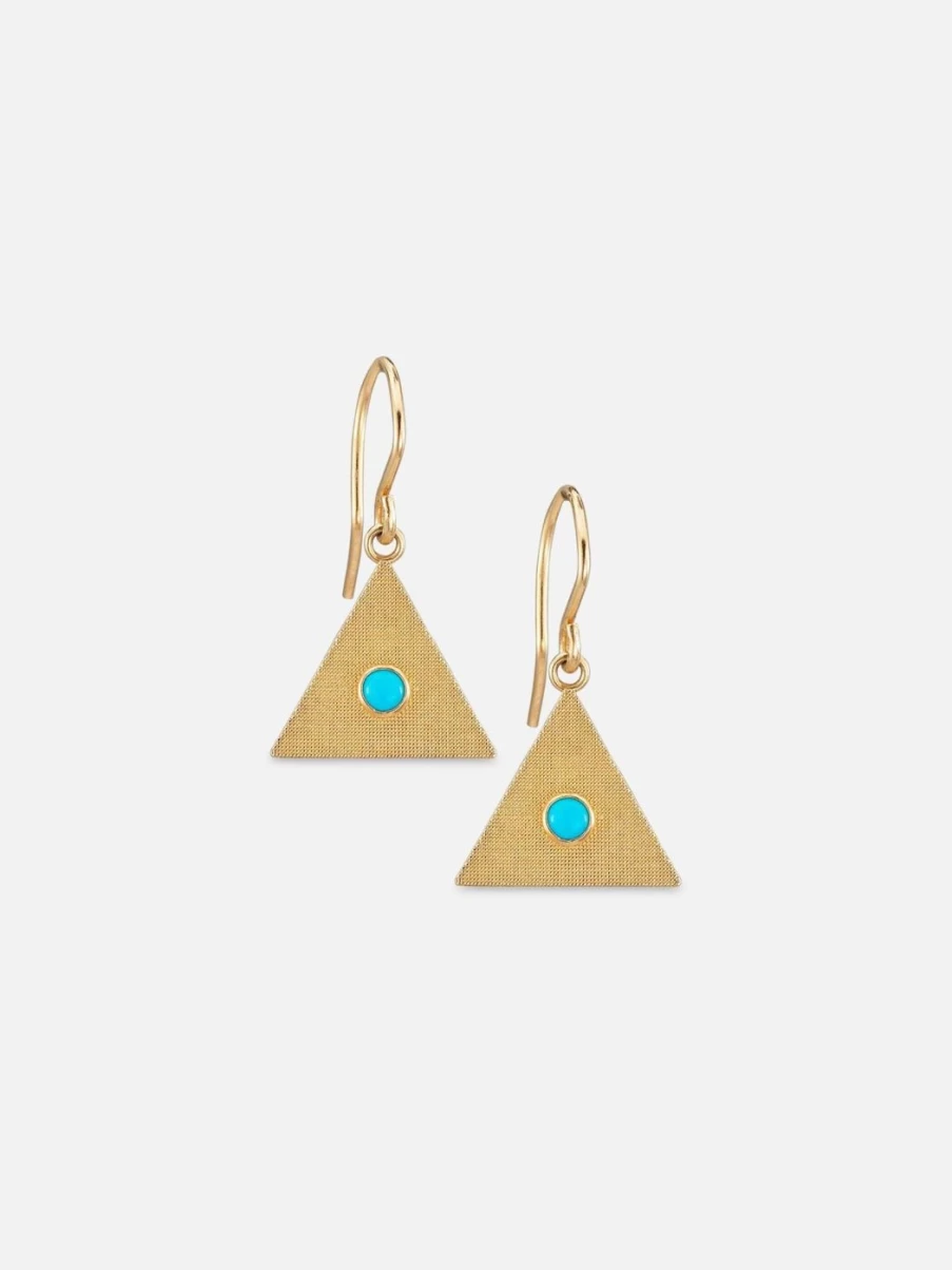 Alice Pierre Turquoise Sand Triangle Stud Earrings for Women