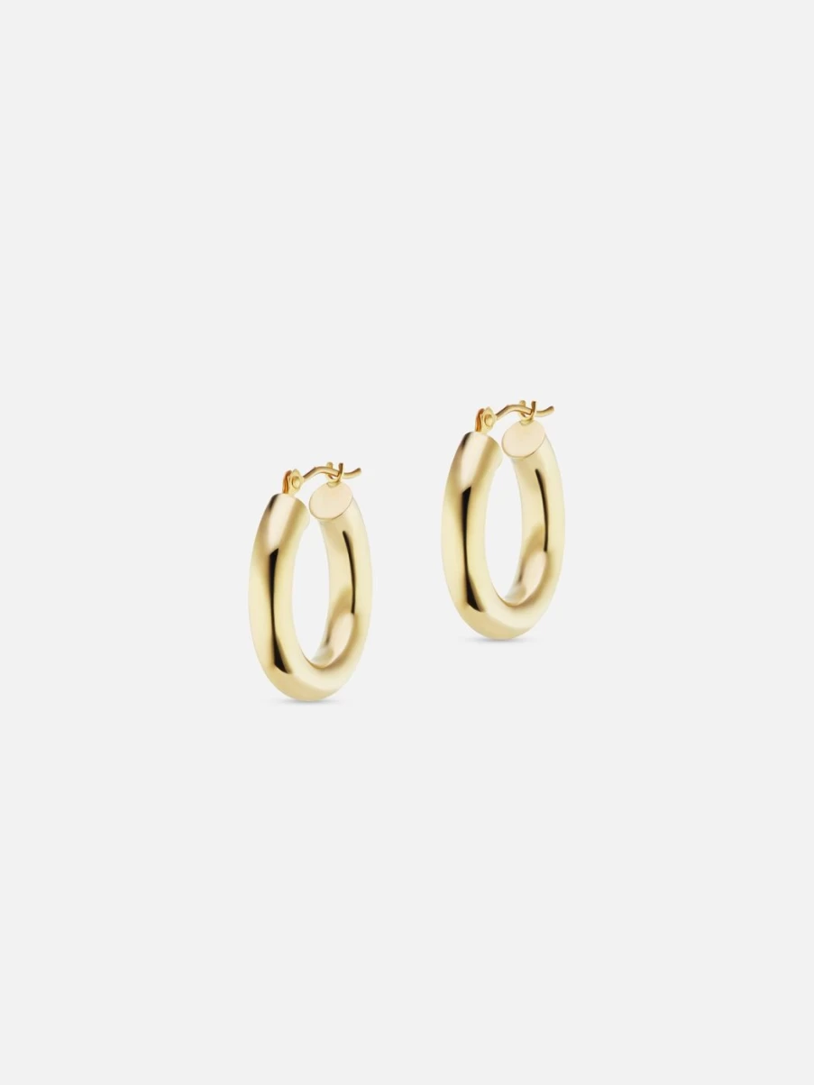 The Gild Yellow Gold Small Hollow Hoop Earrings