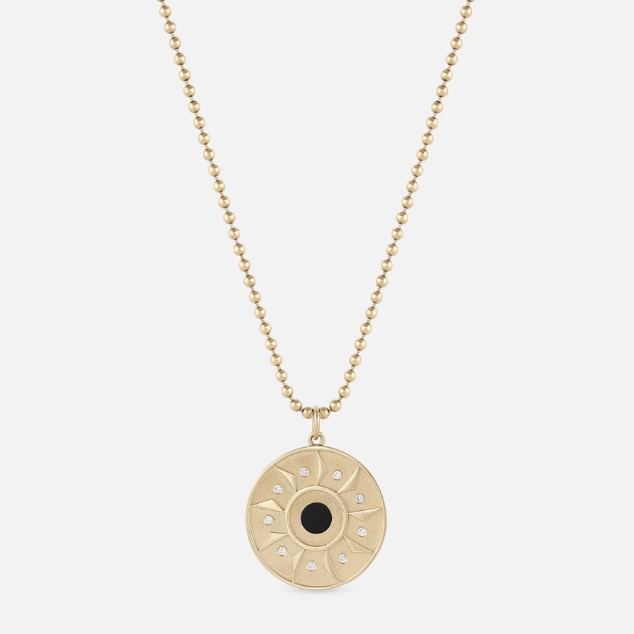 "EMBLM Fine Jewelry Ennead Necklace in 14K Yellow Gold – Elegant & Timeless"