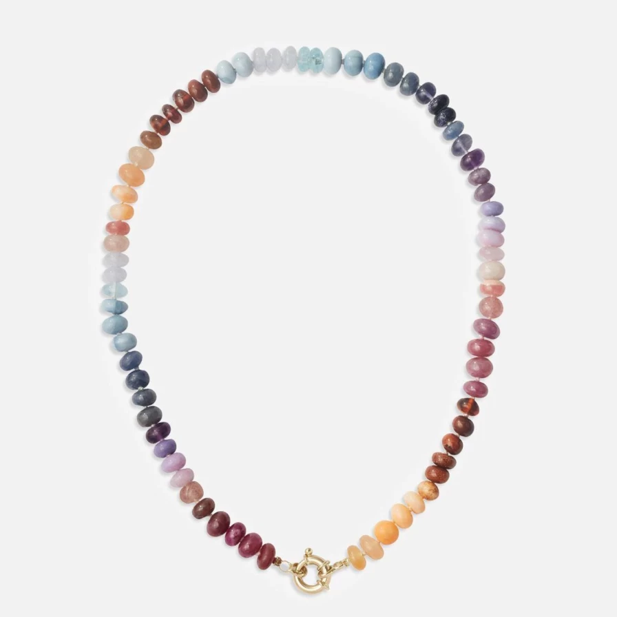 Encirkled Jewelry Ocean Sunset Gemstone Pendant Necklace for Women