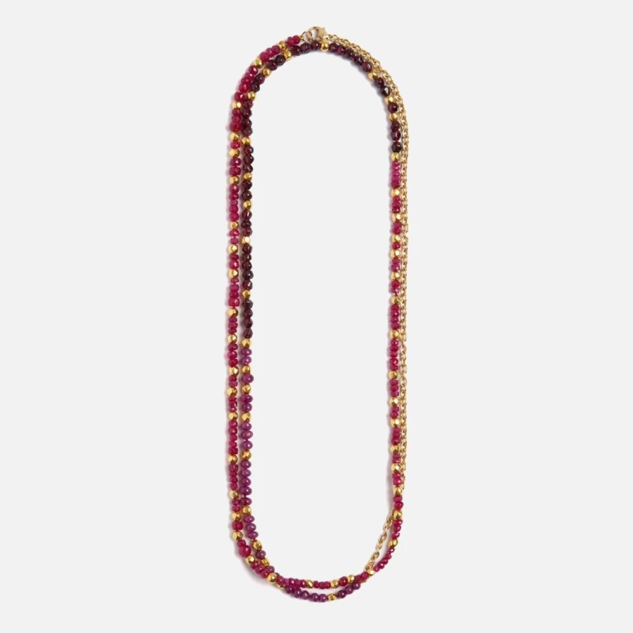 Objet-a Josef A La Plage Necklace with Rubies and Garnets – Handcrafted Luxury Jewelry