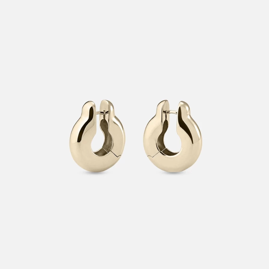 Annika Inez Gold Plated Ample Hinge Hoops - Large Statement Earrings