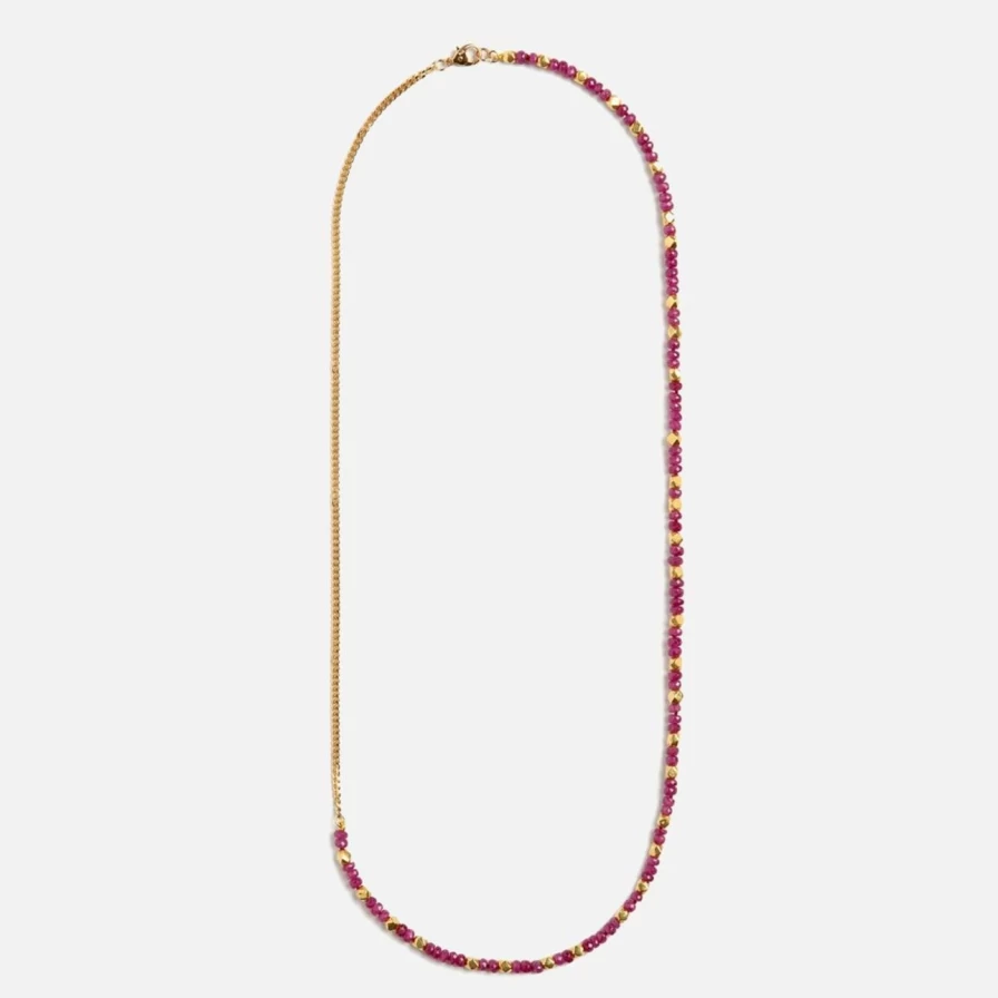 Objet-a La Plage Ruby Long Necklace - Elegant Beach-Inspired Jewelry