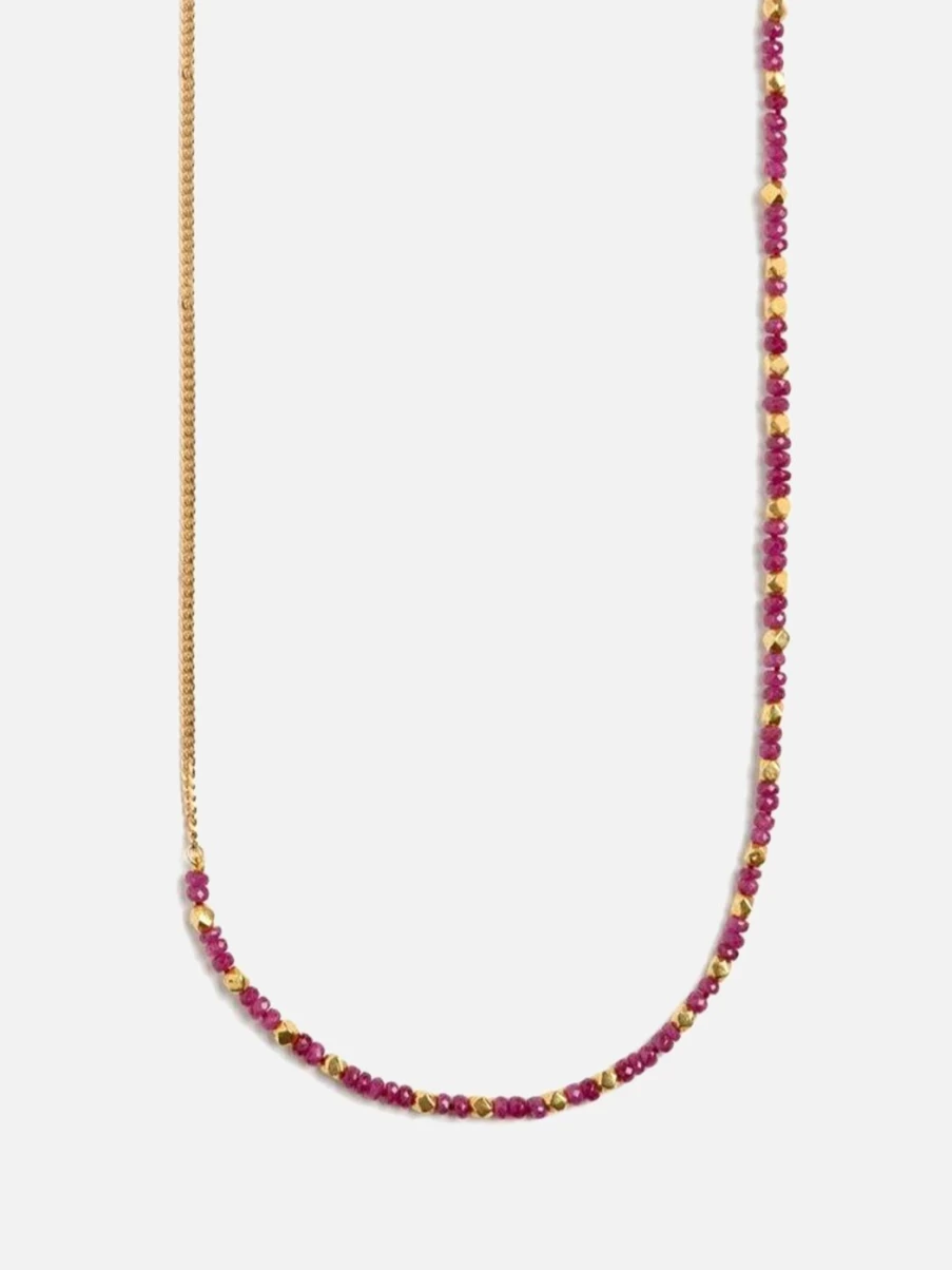 Objet-a La Plage Ruby Long Necklace - Elegant Beach-Inspired Jewelry