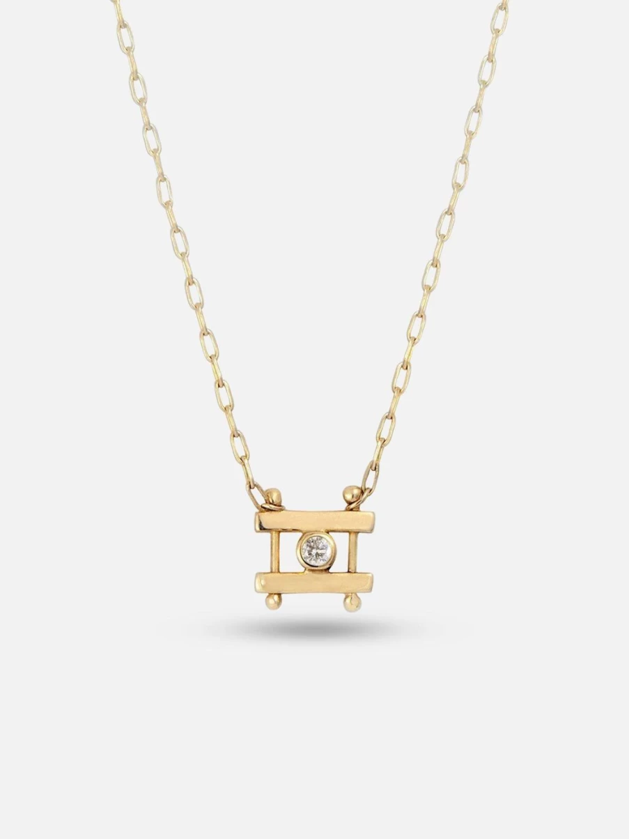 M. Hisae White Diamond Kiyo Necklace – Elegant Sterling Silver Pendant for Women