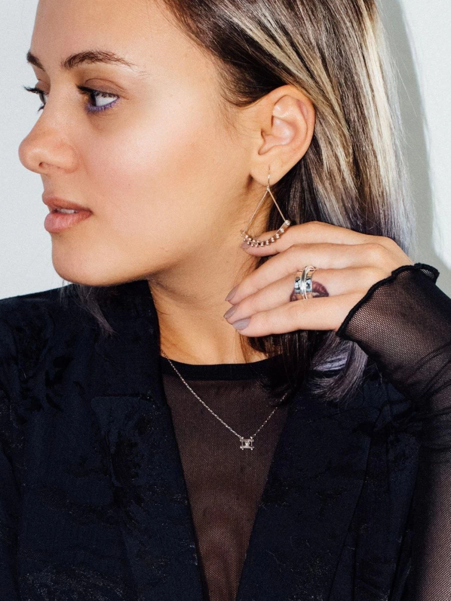 M. Hisae White Diamond Kiyo Necklace – Elegant Sterling Silver Pendant for Women