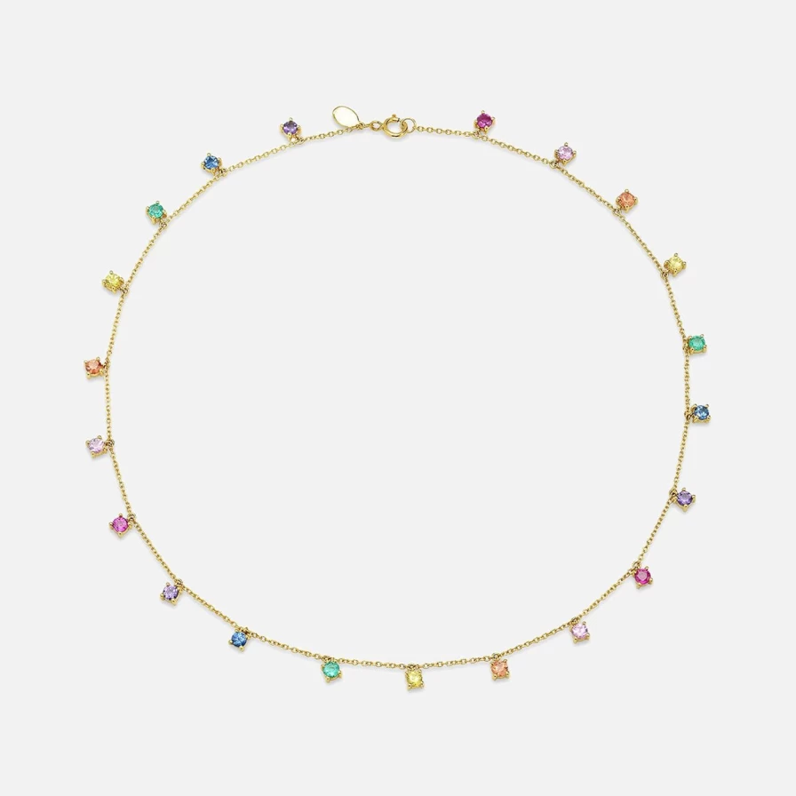 Eriness Infinite Rainbow Charm Necklace – Dazzling Colorful Pendant Jewelry for Women