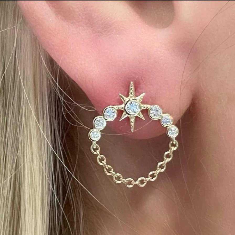 Eden Presley Orbit Studs Earrings – Hypoallergenic Cubic Zirconia Stud Earrings for Women