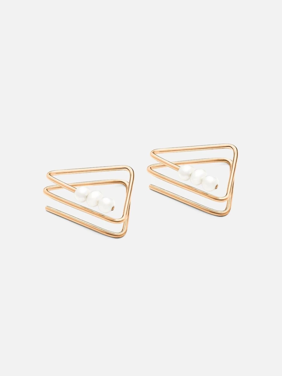 Noor Shamma Elegant Spiral Troika Earrings - Sterling Silver Boho Chic Jewelry