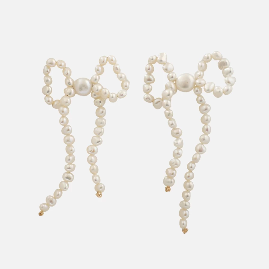 Anita Berisha Pearly Bows Earrings – Elegant Pearl Bow Design Jewelry for Women
