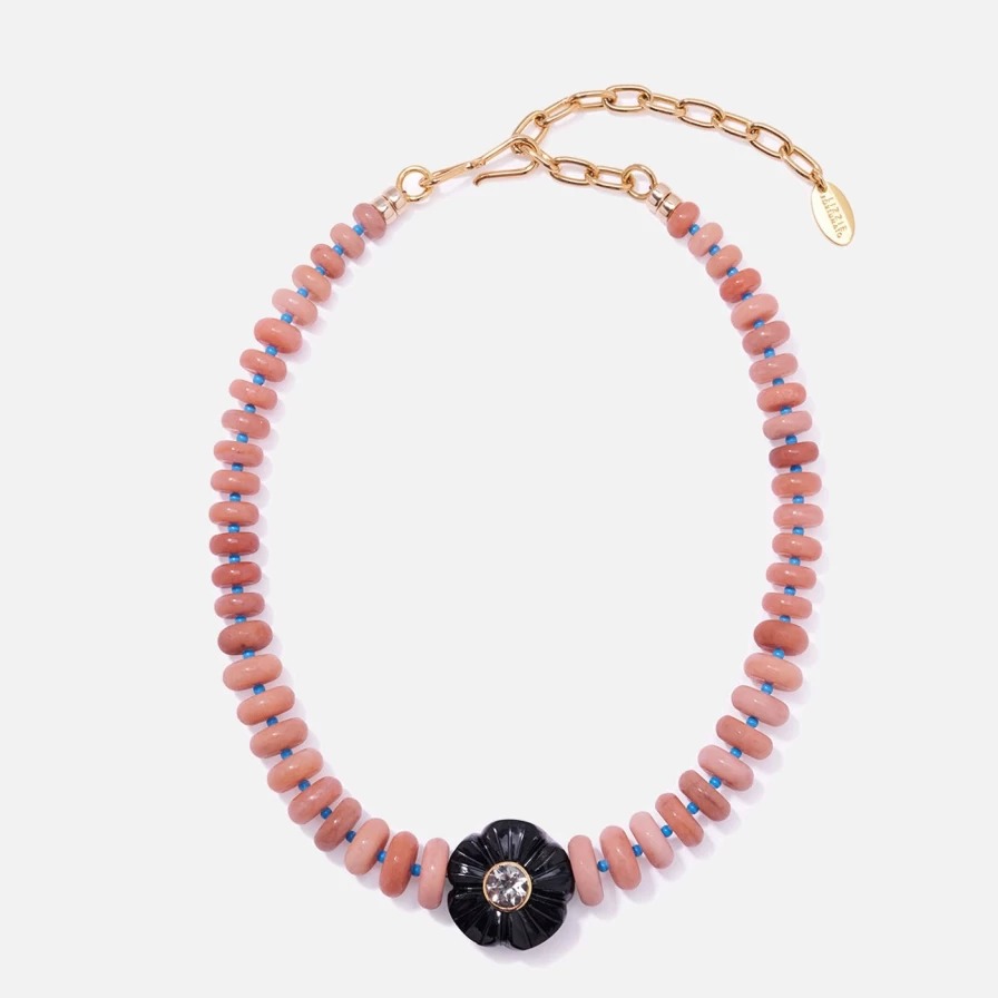 Lizzie Fortunato Peach Blossom Pink Necklace - Floral Jewelry for Women