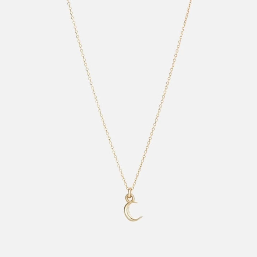 Talon Jewelry Crescent Moon Itty Bitty Charm Necklace - Dainty Minimalist Pendant