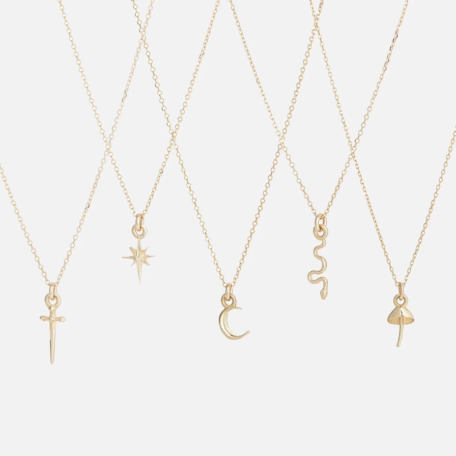 Talon Jewelry Crescent Moon Itty Bitty Charm Necklace - Dainty Minimalist Pendant