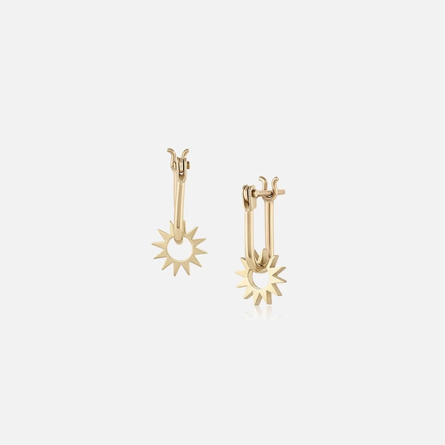 14K Yellow Gold Baby Spur Earrings by EMBLM Fine Jewelry – Dainty Western Style Hoops