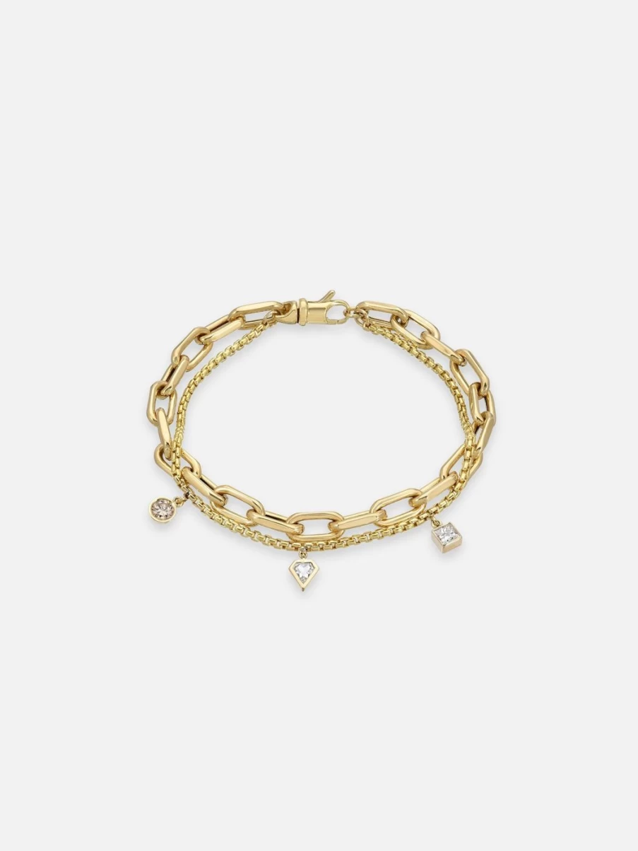 Meredith Young Elongated Link Double Chain Bracelet - Elegant Gold-Tone Layered Cuff for Women