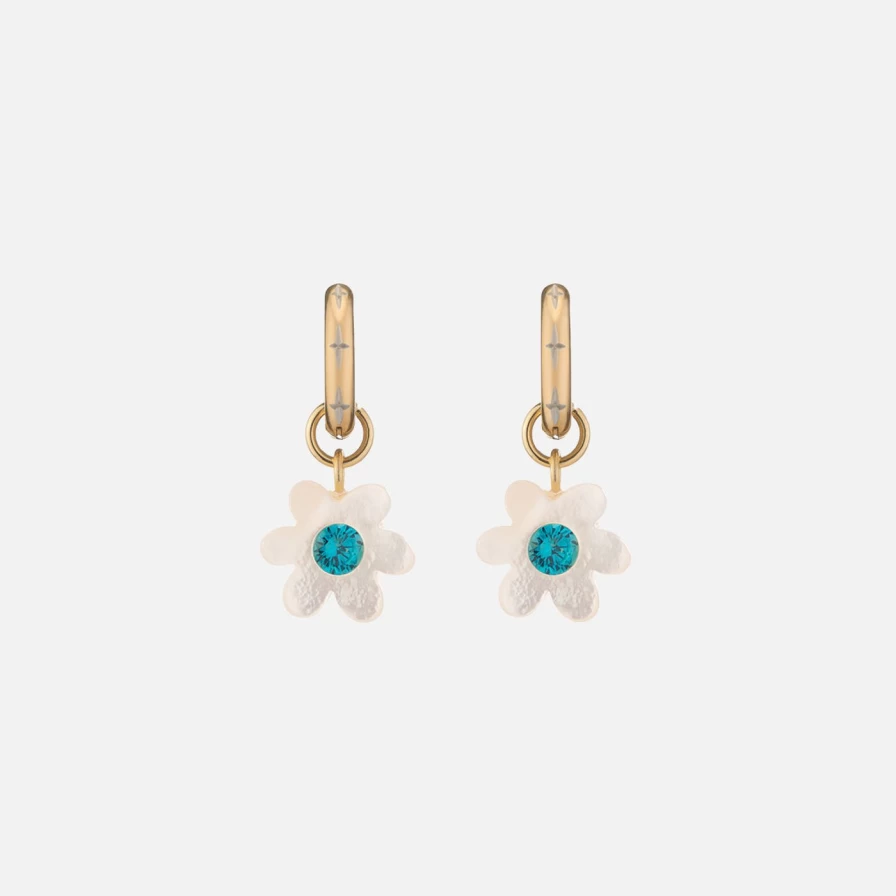 NOTTE Mini Super Bloom Earrings - Blue Floral Stud Earrings for Women, Dainty Fake Flower Earrings, Gift for Her