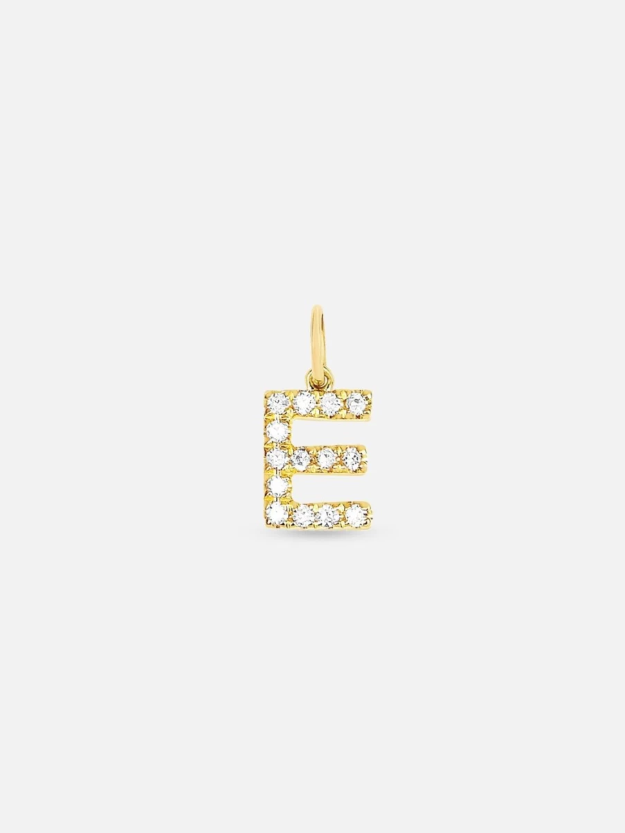 EF Collection Diamond Initial Necklace - Personalized Letter Charm Pendant