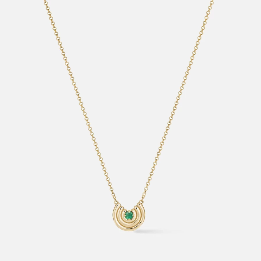 ParkFord Petite Emerald Revival Necklace - Elegant Green Gemstone Jewelry for Women