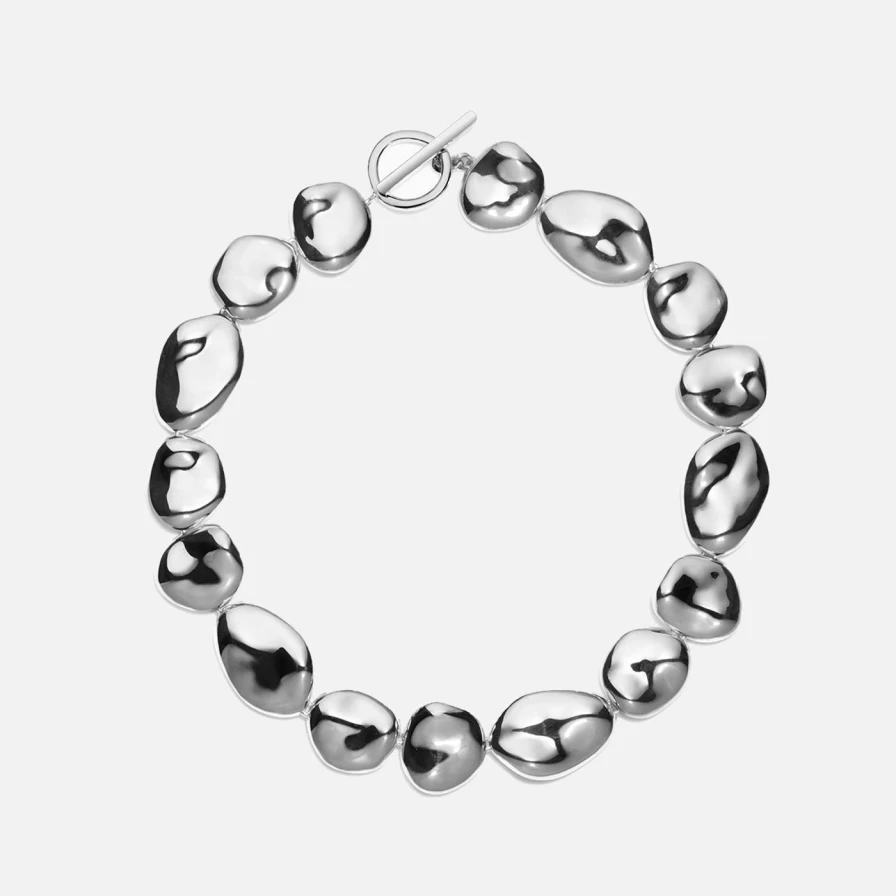 AGMES Sterling Silver Conie Necklace - Minimalist Elegant Chain Jewelry