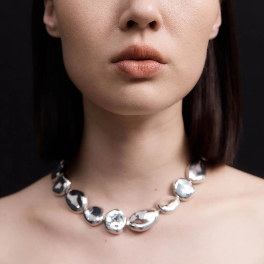 AGMES Sterling Silver Conie Necklace - Minimalist Elegant Chain Jewelry