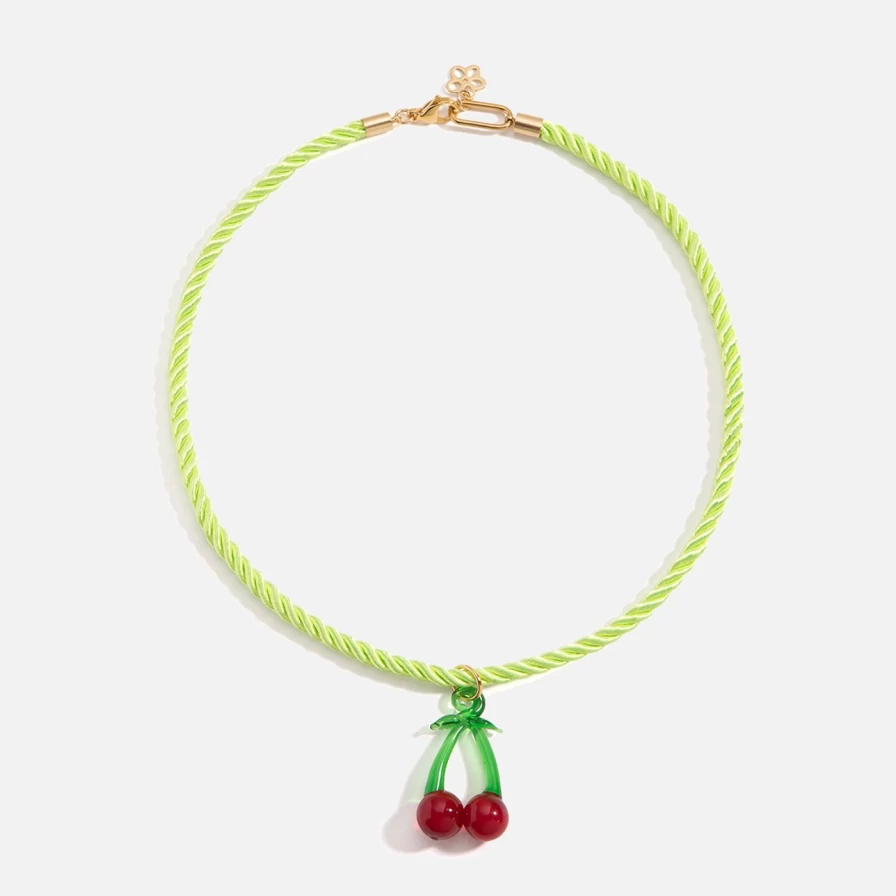 NOTTE Light Green Cherry Frutta Necklace - Elegant Fruit Jewelry