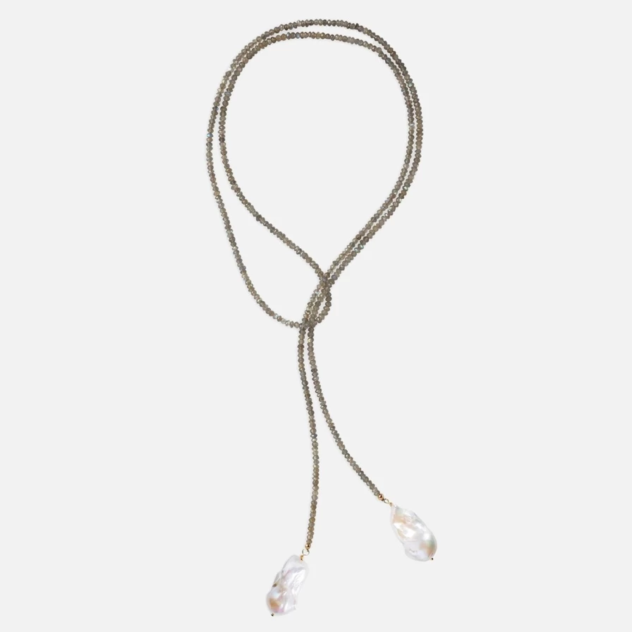 "Joie DiGiovanni Labradorite Lariat Necklace – Multi-Color Gemstone Jewelry"