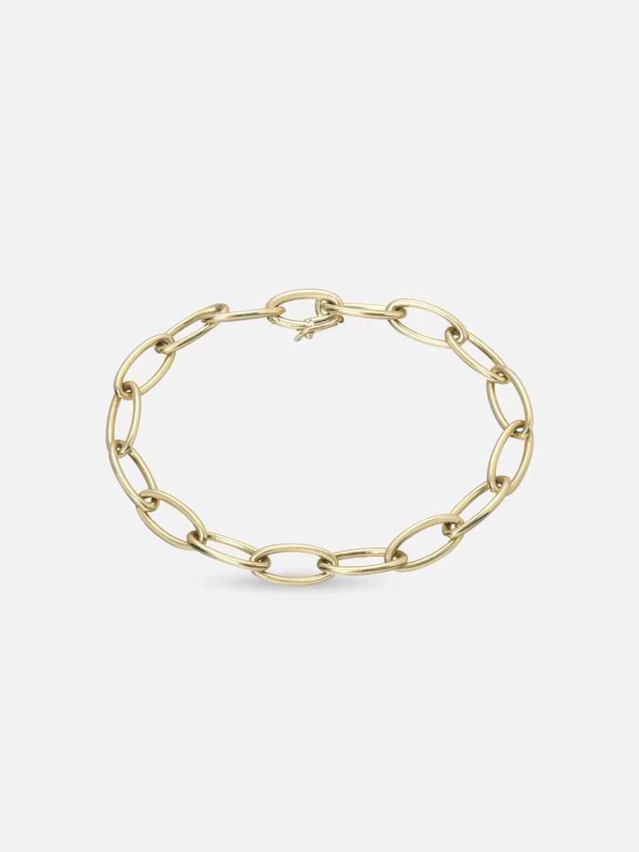 Stacy Nolan Oval Link Chain Bracelet for Women - Elegant Gold-Tone Cuff Bangle Jewelry Gift