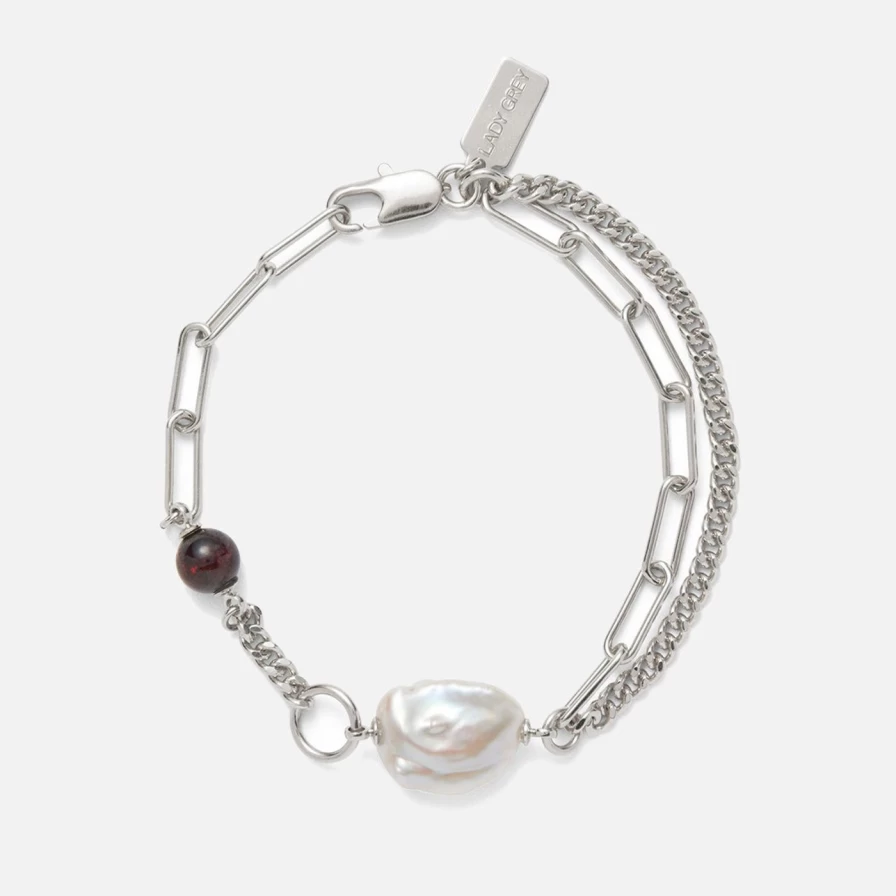 "Lady Grey Silver Montage Bracelet – Elegant Sterling Silver Jewelry for Women"