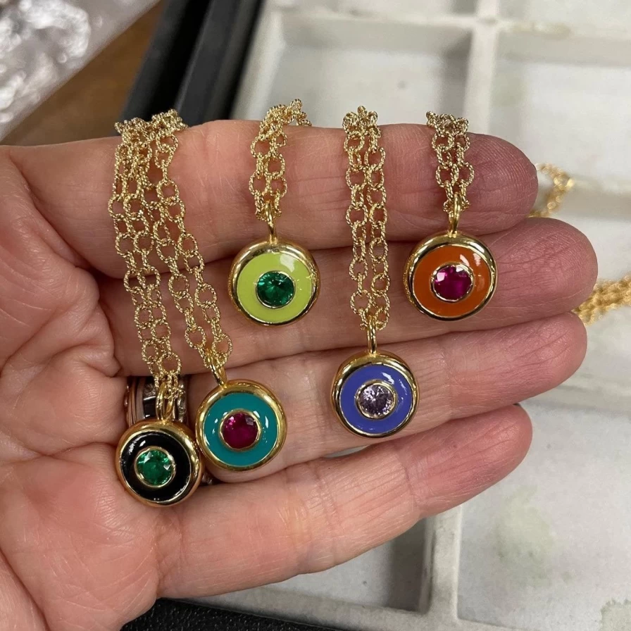 Monbouquette Reversible Lucky/Gold Coin Necklace - Two-Side Pendant Fashion Jewelry