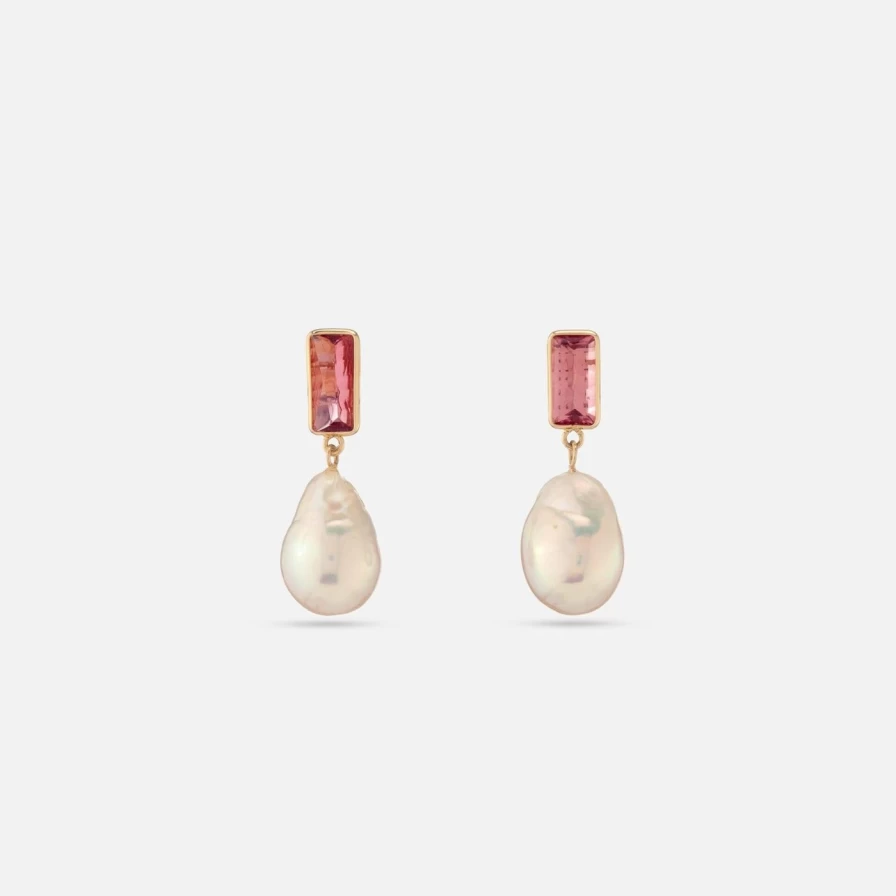 Objet-a Disco Pearl Pink Tourmaline Gemstone Jewelry - Handcrafted Unique Pink Tourmaline Pendant