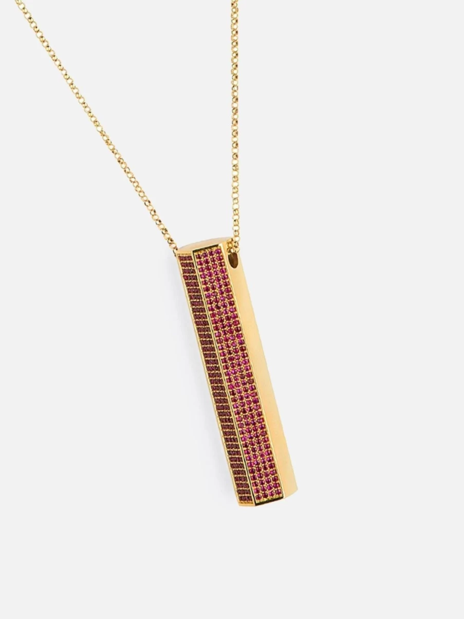 Noor Shamma Luz Amulet Bar Necklace - Elegant Pendant Jewelry for Women