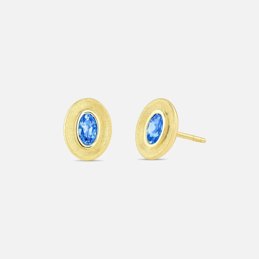 Jennifer DeMoro Stardust Oval Stud Earrings - Sparkling Crystal Studs for Women