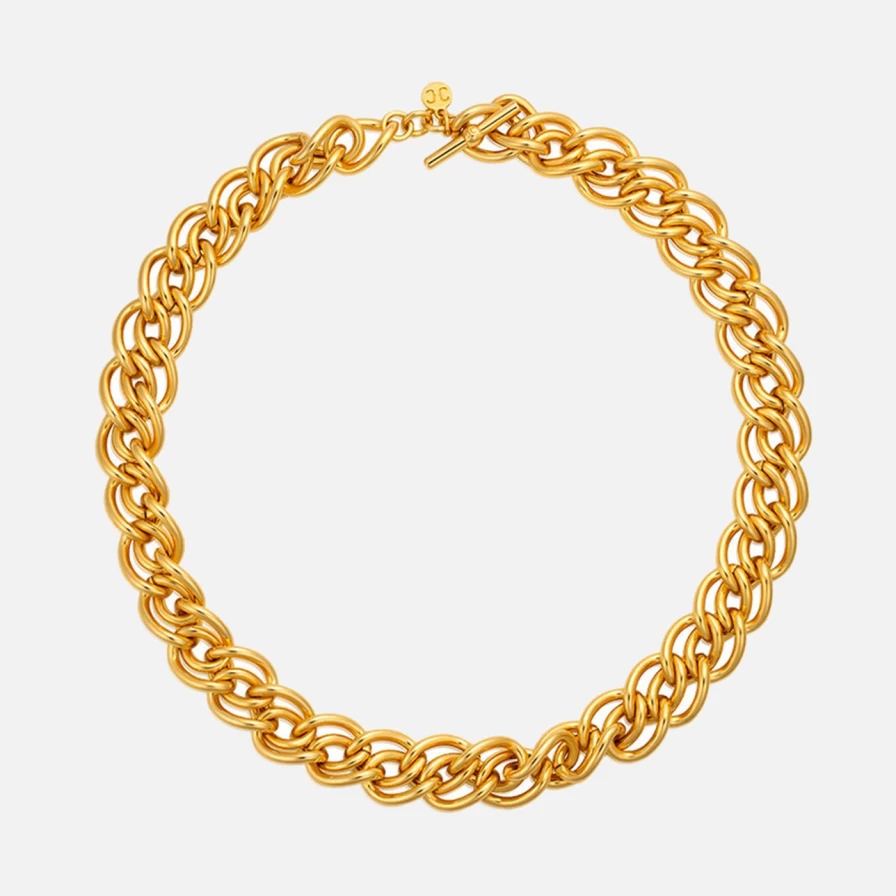 Christina Caruso Braided Chain Necklace - Elegant Gold-Plated Layering Necklace for Women