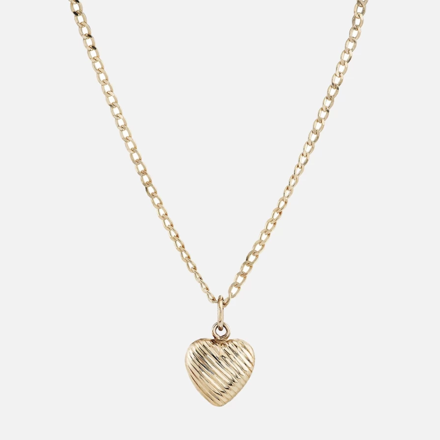 Ariel Gordon Jewelry Helium Heart Charm - Handcrafted Etched Silver Pendant