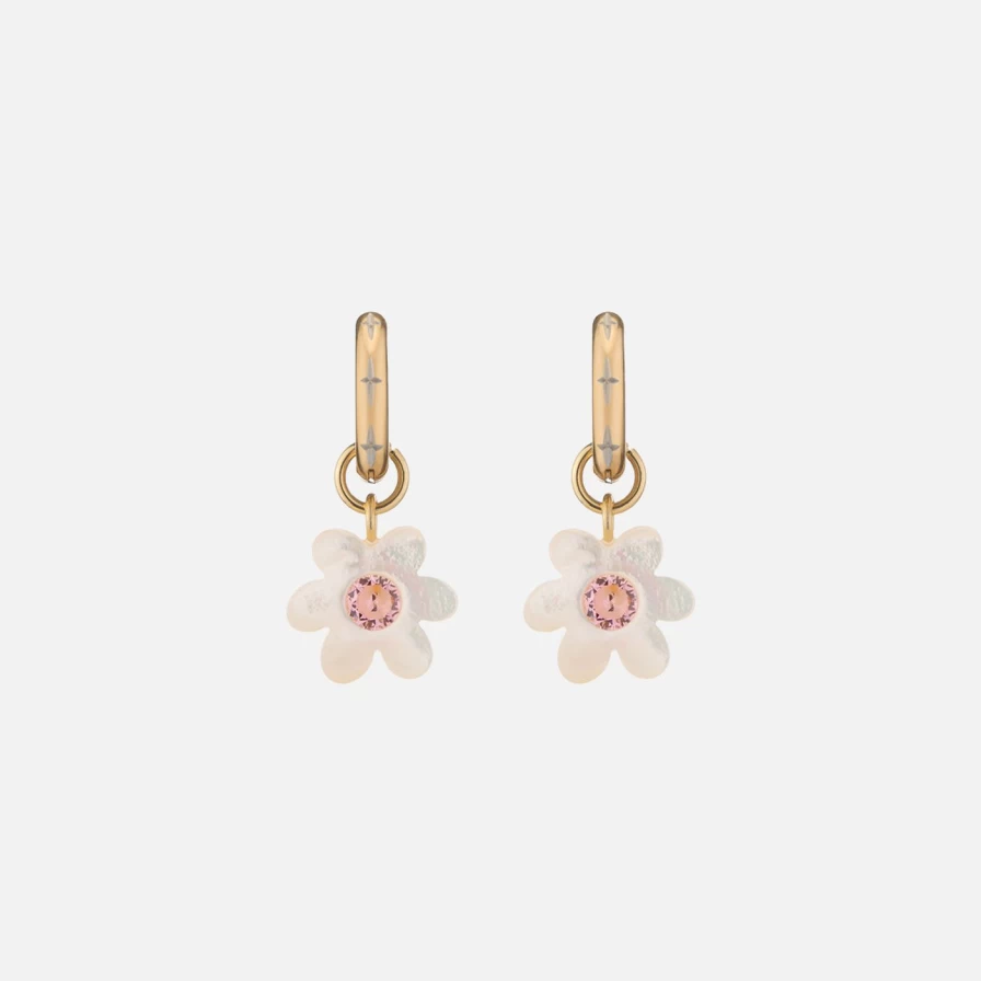 NOTTE Mini Super Bloom Pink Stud Earrings - Delicate Floral Design for Women