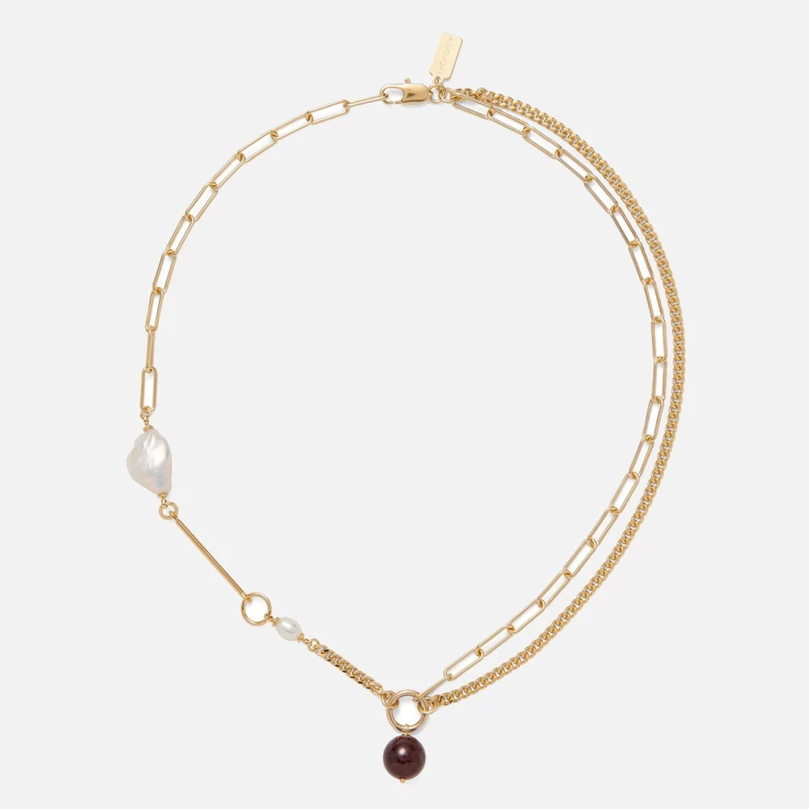 Lady Grey Gold Montage Necklace - Elegant Layered Pendant Jewelry for Women