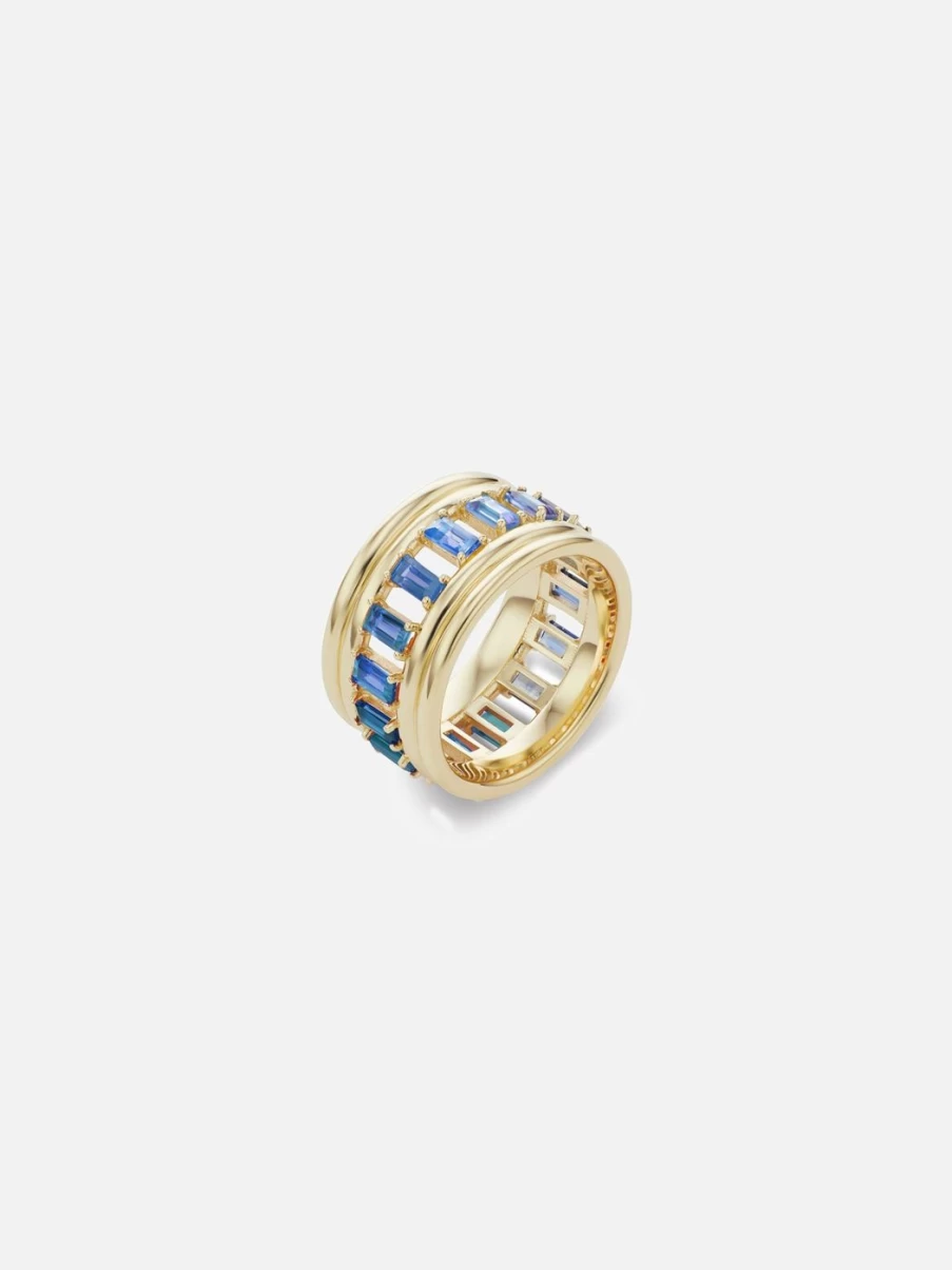 ParkFord Revival Column Ring - Blue Ombre Elegant Stackable Ring for Women