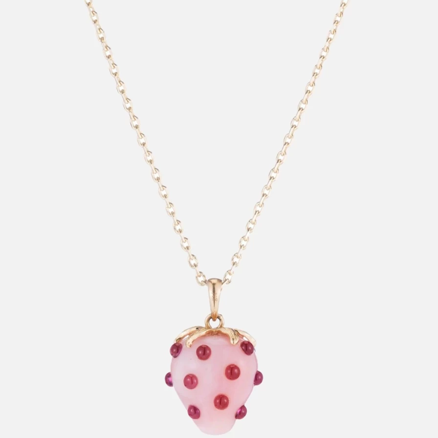 Ariel Gordon Jewelry Strawberry Opal Pendant - Handcrafted Gemstone Necklace