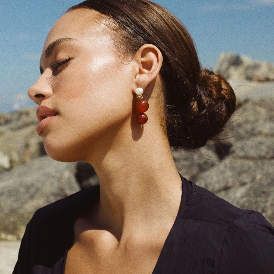 Anita Berisha Dusk-Inspired Elegant Earrings for Women - Gold-Tone Evening Hoops