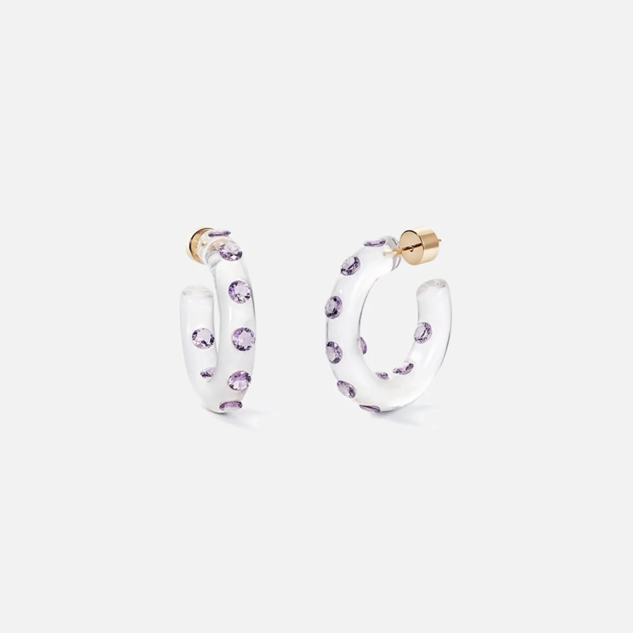Sarah Noor Violet Small Lucid Hoops - Minimalist Elegant Hoop Earrings for Women